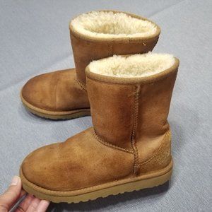 UGG Classic Brown Slip On Sheepskin Suede Leather Winter Boots 2
